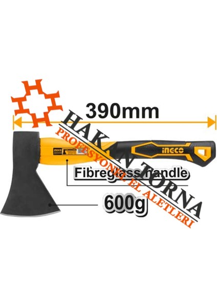 Kamp Fiberglass Saplı Balta 600 gr Kampçı Baltası