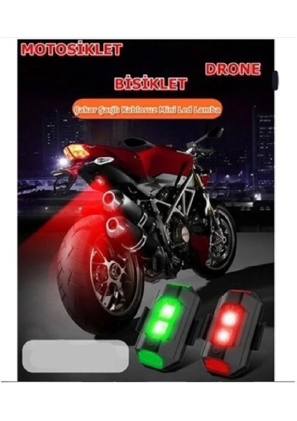 Motosiklet Drone Bisiklet Otomotiv Çakar Şarjlı Kablosuz Mini LED Lamba Uyumlu