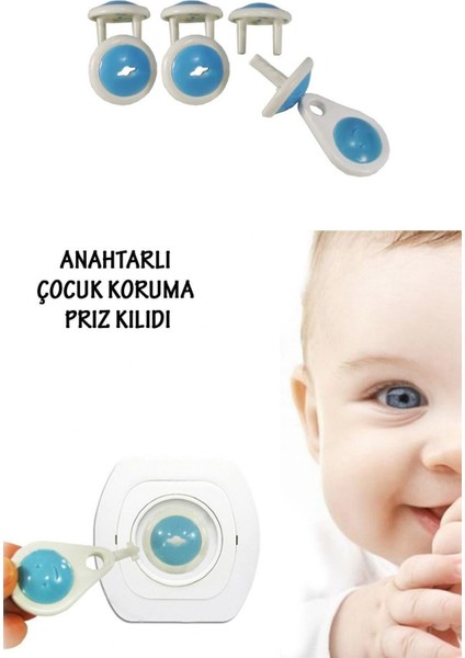 Anahtarlı Çocuk Koruma Priz Kilidi (6 Adet)