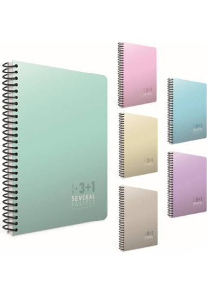 Several 4 1 Seperatörlü Ayraçlı A4 Spiralli Defter / Adet