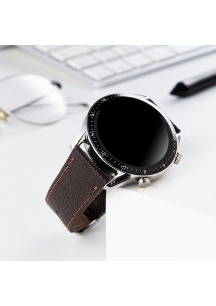 Huawei Watch Deri Kordon Watch GT5 / GT4 Gt 2 3 4 5 Pro 46mm Gt2 E Gt2e Gt2pro Gt3 Pro Gt3pro Se 2e Elite Huawei Watch 4 Pro Ultimate Deri Kordon Kayış 46 22mm Kahverengi