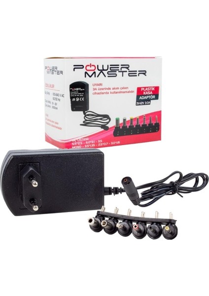 Eventime Powermaster PM-18745 3 Volt - 12 Volt 3 Amper Çok Uçlu Ayarlı Kademeli Adaptör