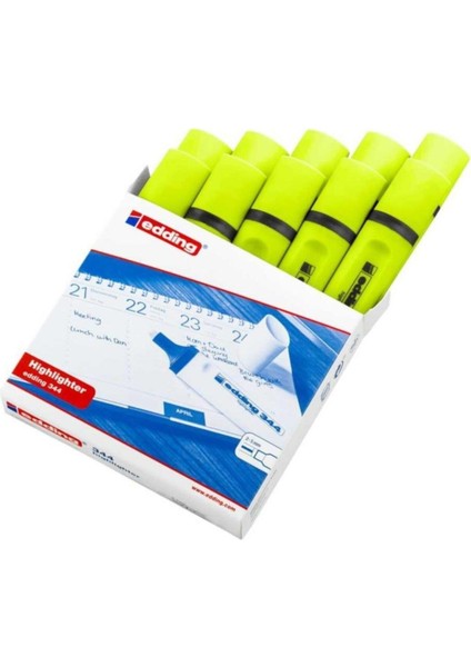 Edding 344 Fosforlu Kalem Sarı 10'lu Paket