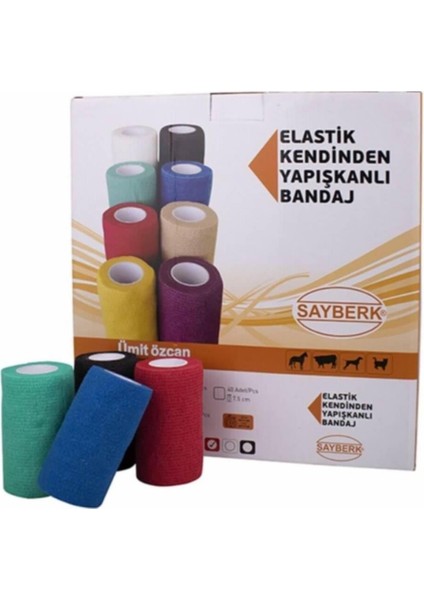 Elastik Bandaj Yapışkanlı Mavi Renkli 30 Adet