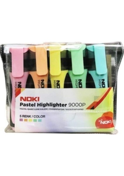 Fosforlu Kalem Pastel 5 Renk Pvc 9000