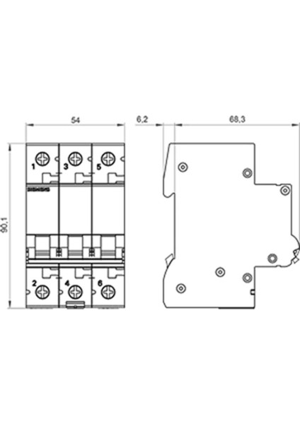 5SQ2370-2YA16 C 16A 3faz 3ka 55MM Otomatik Sigorta