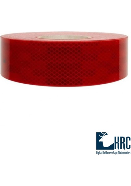 Krcdijital Kırmızı Tüvtürk Onaylı Reflektör Fosforlu Şerit Bant Petekli Reflektif Bant 5cm x 5m