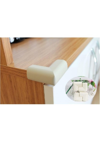 Krem Kauçuk Masa Kenar Koruyucu 4'lü Set