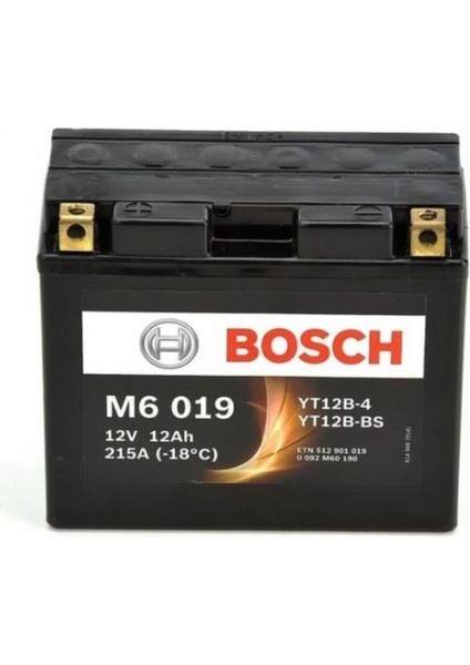 M6019 12V 12AH Agm YT12B-BS Motosiklet Aküsü