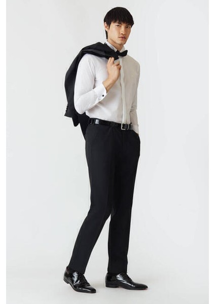 Slim Fit Ata Yaka Beyaz Erkek Smokin Gömlek GM21K212060_K01 indirimleri