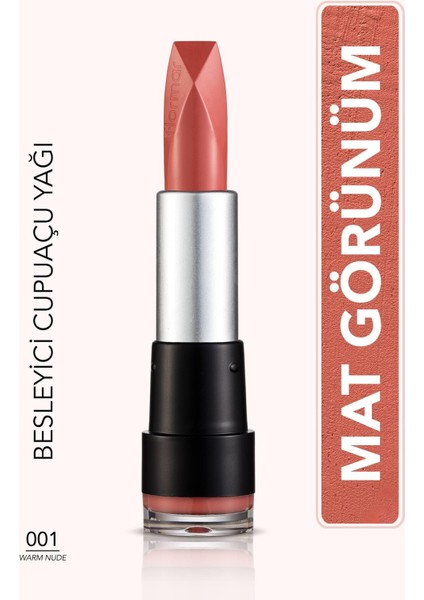 Yoğun Pigmentli Ultra Mat Ruj (Sıcak Tonlu Nude) - Extreme Matte Lipstick - 001 - 8690604394890
