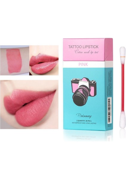 Suıkone Tattoo Lipstick 20'li Kırmızı Ruj Çubukları, Sudan Etkilenmeyen, Kalıcı, Tek Kullanımlık Ruj