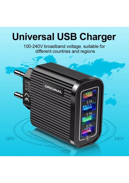 Z6 Çoklu Şarj Adaptörü + J17 Type-C Cobra Style 5A/100W Şarj Kablosu -2mt fırsatları