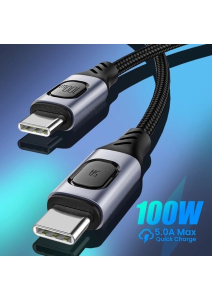 C7 (Type-C)+Micro Usb Girişli Şarj Adaptörü-36W + C7 Type-C To Type-C 5A/100W Şarj Kablosu -2mt