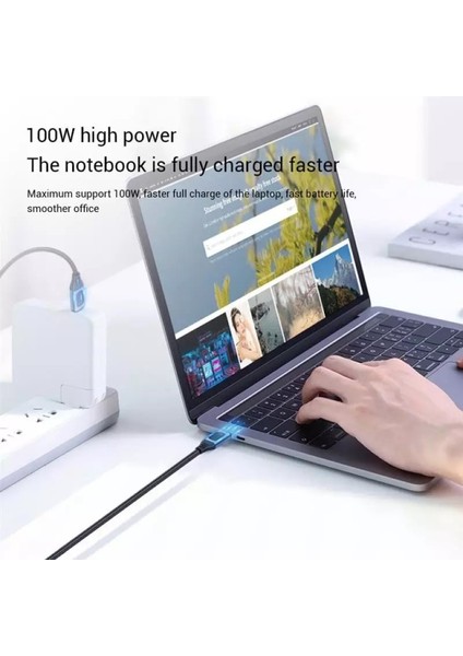 C7 (Type-C)+Micro Usb Girişli Şarj Adaptörü-36W + C7 Type-C To Type-C 5A/100W Şarj Kablosu -2mt