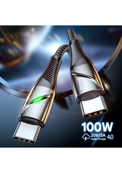 C7 (Type-C)+Micro Usb Girişli Şarj Adaptörü-36W + C5 Type-C To Type-C 5A/100W Şarj Kablosu -2mt