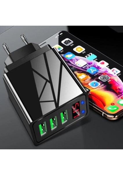 A8 Çoklu Şarj Adaptörü+ J2 Micro Usb 5A/100W Şarj Kablosu -2mt