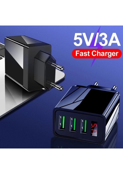 A8 Çoklu Şarj Adaptörü+ J2 Micro Usb 5A/100W Şarj Kablosu -2mt