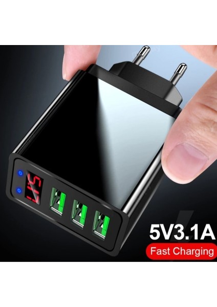 A8 Çoklu Şarj Adaptörü+ J2 Micro Usb 5A/100W Şarj Kablosu -2mt