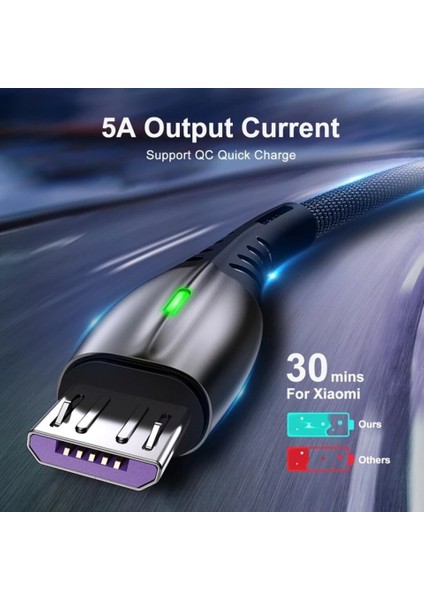 A8 Çoklu Şarj Adaptörü+ J2 Micro Usb 5A/100W Şarj Kablosu -2mt