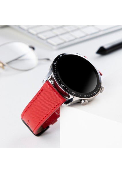 Huawei Watch Deri Kordon Watch GT5 / GT4 Gt 2 3 4 5 Pro 46mm Gt2 E Gt2e Gt2pro Gt3 Pro Gt3pro Se 2e Elite Huawei Watch 4 Pro Ultimate Deri Kordon Kayış 46 22mm Kırmızı