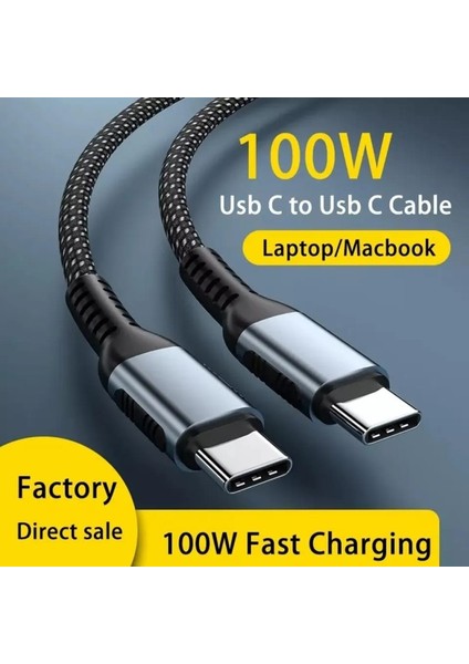 C6 Type-C+3 Usb Port Şarj Adaptörü + C6 Type-C To Type-C 5A/100W Şarj ve Data Kablosu -2mt