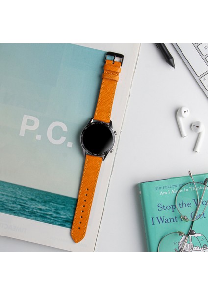 Huawei Watch Deri Kordon Watch GT5 / GT4 Gt 2 3 4 5 Pro 46mm Gt2 E Gt2e Gt2pro Gt3 Pro Gt3pro Se 2e Elite Huawei Watch 4 Pro Ultimate Deri Kordon Kayış 46 22mm Sarı