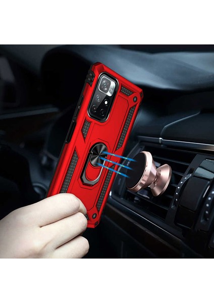 Xiaomi Redmi Note 12 Pro 4g Kılıf Vega Tank Standlı Yüzüklü Mıknatıslı Lacivert