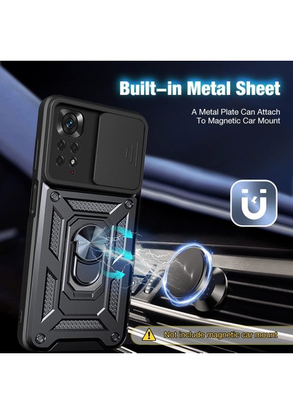 Xiaomi Redmi Note 12 Pro 4g Uyumlu Kılıf Kamera Korumalı Sürgülü Yüzüklü Armor Military Tank indirimleri