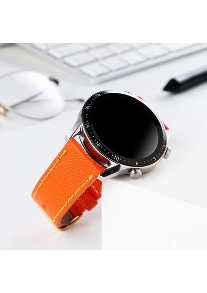 Huawei Watch Deri Kordon Watch GT5 / GT4 Gt 2 3 4 5 Pro 46mm Gt2 E Gt2e Gt2pro Gt3 Pro Gt3pro Se 2e Elite Huawei Watch 4 Pro Ultimate Deri Kordon Kayış 46 22mm Turuncu modelleri