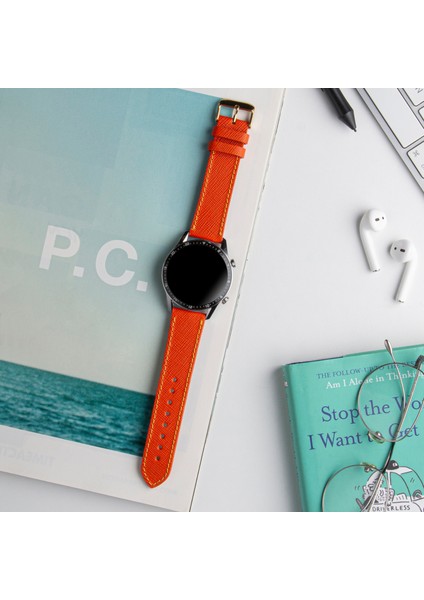 Huawei Watch Deri Kordon Watch GT5 / GT4 Gt 2 3 4 5 Pro 46mm Gt2 E Gt2e Gt2pro Gt3 Pro Gt3pro Se 2e Elite Huawei Watch 4 Pro Ultimate Deri Kordon Kayış 46 22mm Turuncu