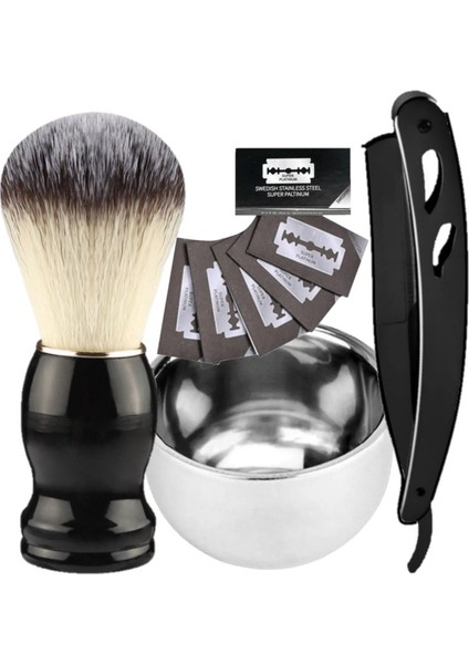 Shave U3 Full Metal Ustura + F8 Fırça + Kase + 5 Adet Platinum Yaprak Jilet