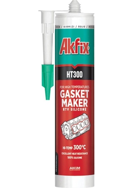 Yüksek Isı Silikonu Sıvı Conta 280ML Kırmızı HT300