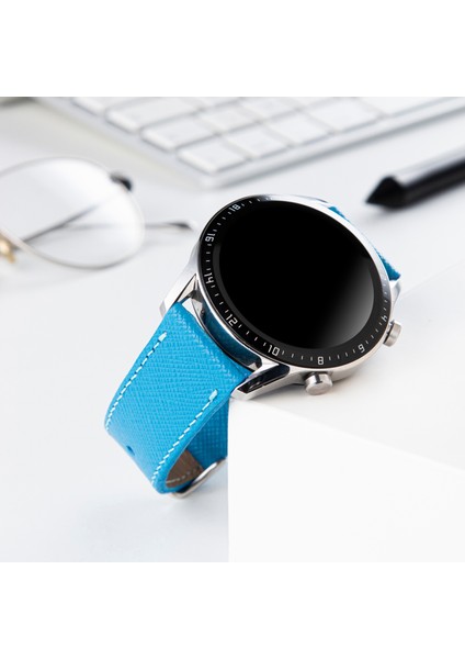 Huawei Watch Deri Kordon Watch Gt2 E Gt2e Gt2pro Gt3 Pro Gt3pro Watch GT5 / GT4 Gt 2 3 4 5 Pro 46mm Se 2e Elite Huawei Watch 4 Pro Ultimate Deri Kordon Kayış 46 22mm Mavi