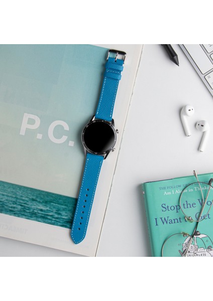 Huawei Watch Deri Kordon Watch Gt2 E Gt2e Gt2pro Gt3 Pro Gt3pro Watch GT5 / GT4 Gt 2 3 4 5 Pro 46mm Se 2e Elite Huawei Watch 4 Pro Ultimate Deri Kordon Kayış 46 22mm Mavi