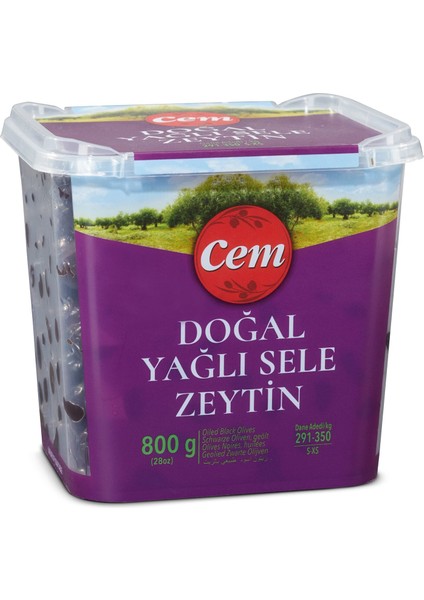 Doğal Yağlı Siyah Sele Zeytin 291-350 800 G