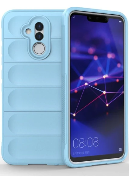 MTK Moveteck Huawei Mate 20 Lite Kılıf Kamera Korumalı Dalgalı Parmak Izi Yapmaz Silinir Elde Kaymaz Kadife Kasis