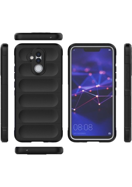 Huawei Mate 20 Lite Kılıf Kamera Korumalı Dalgalı Parmak Izi Yapmaz Silinir Elde Kaymaz Kadife Kasis