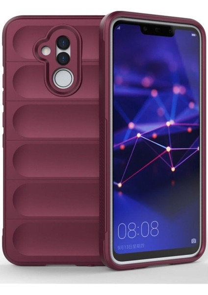 Huawei Mate 20 Lite Kılıf Kamera Korumalı Dalgalı Parmak Izi Yapmaz Silinir Elde Kaymaz Kadife Kasis