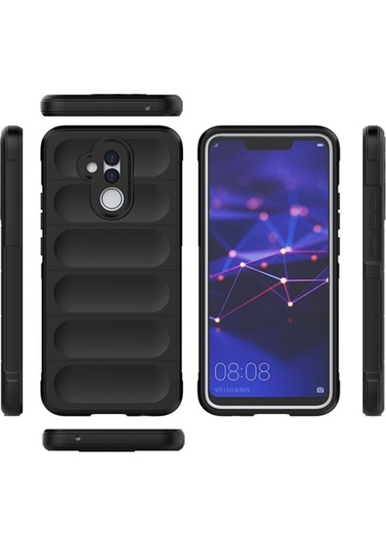 Huawei Mate 20 Lite Kılıf Kamera Korumalı Dalgalı Parmak Izi Yapmaz Silinir Elde Kaymaz Kadife Kasis