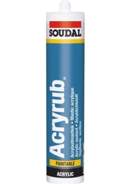 Silikonize Mastik Acryrub Beyaz 500GR. Silikonize Akrilik Mastik