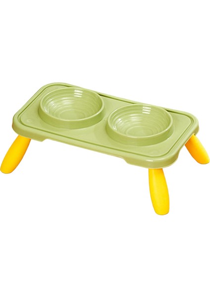 Çift Köpek Kaseleri Su ve Yemek Kaseleri Köpekler Için Hafif Dayanıklı Kedi Kaseleri Yeşil Sarı (Yurt Dışından) fiyatları