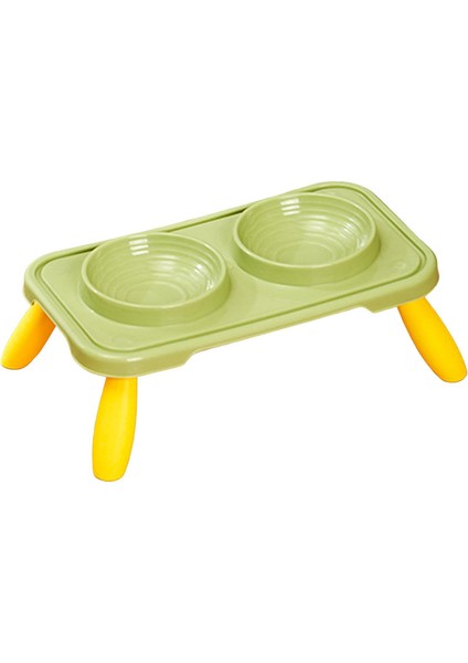 Çift Köpek Kaseleri Su ve Yemek Kaseleri Köpekler Için Hafif Dayanıklı Kedi Kaseleri Yeşil Sarı (Yurt Dışından) indirimleri