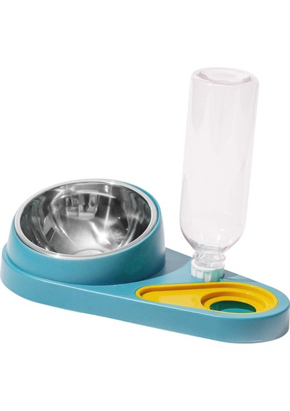 Köpek Kedi Çift Kase Eği mli Besleyici Yay Çıkarılabilir Mavi (Yurt Dışından)