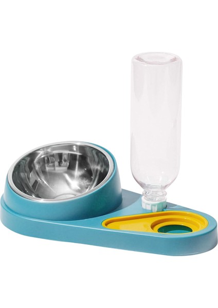 Köpek Kedi Çift Kase Eği mli Besleyici Yay Çıkarılabilir Mavi (Yurt Dışından) modelleri
