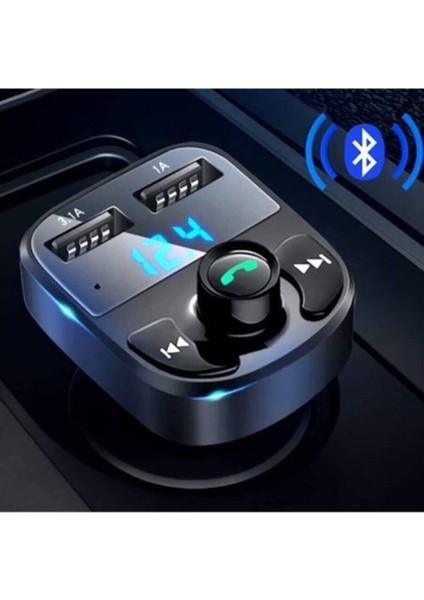 2022 Yeni Model Araç Fm Transmitter 5.0 Bluetooth Araç Kiti USB Mp3 Sd Kart Çakmaklık Girişli