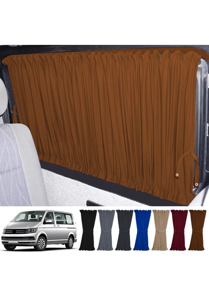 Volkswagen Transporter Caravelle T5/t6/t7 Kısa Şase 2003-2022 Uyumlu Taba Raylı Oto Perde Takımı