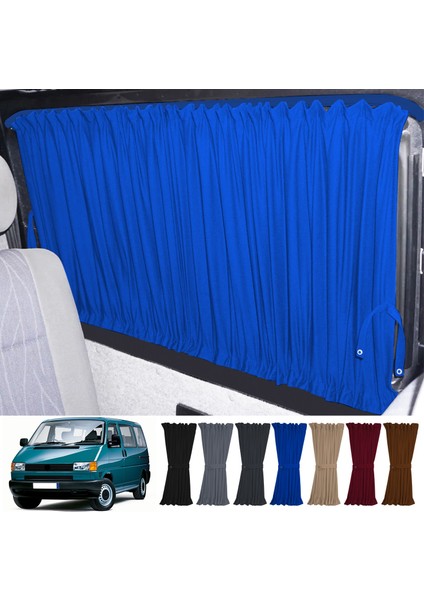 Volkswagen T4 - Transporter / Caravelle Uzun Şase 1990-2003 Uyumlu Mavi Raylı Oto Perde Takımı