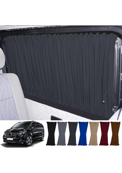 Mercedes Vito W447 5 Cam 2014+ Uyumlu Füme Raylı Oto Perde Takımı