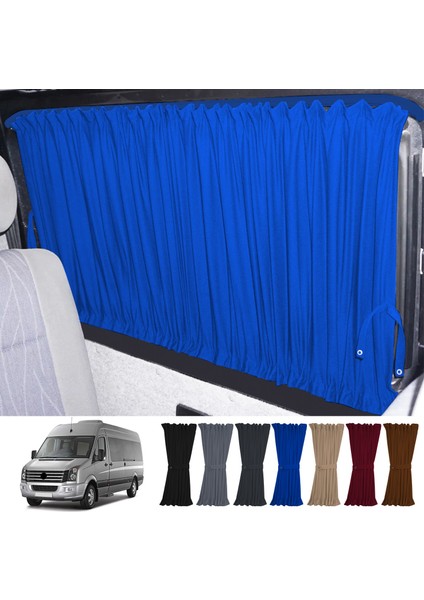 Volkswagen Crafter 1.nesil Orta Şase 2006-2016 Uyumlu Mavi Raylı Oto Perde Takımı
